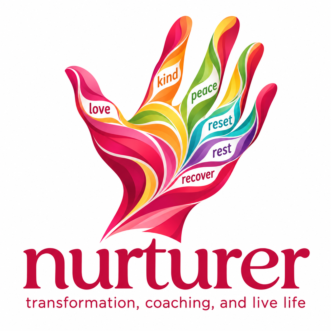 Rainbow nurturing hand